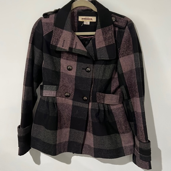 Hydraulic Jackets & Blazers - Hydraulic brand women’s purple plaid peacoat